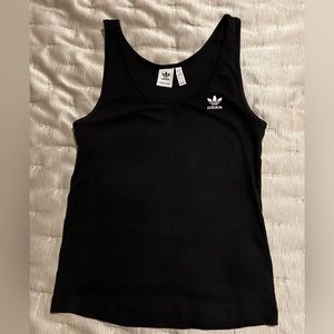 Adidas Black Cotton Ribbed Tank
